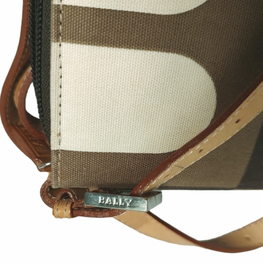 BALLY Beppina 11519 Canvas Logo Monogram Zip Around Wallet Crossbody Handbag - Picture 12 of 16